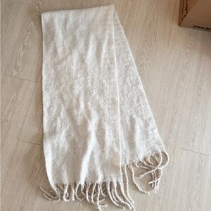 a.n.a Beige Knit Scarf with Fringe